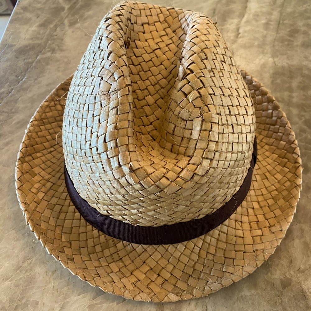 Rodd & Gunn woven hat with Brown grosgrain ribbon
